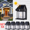 Set 5 x Lampa Solara de Perete în Formă de Felinar, cu Senzor de Mișcare, 18W