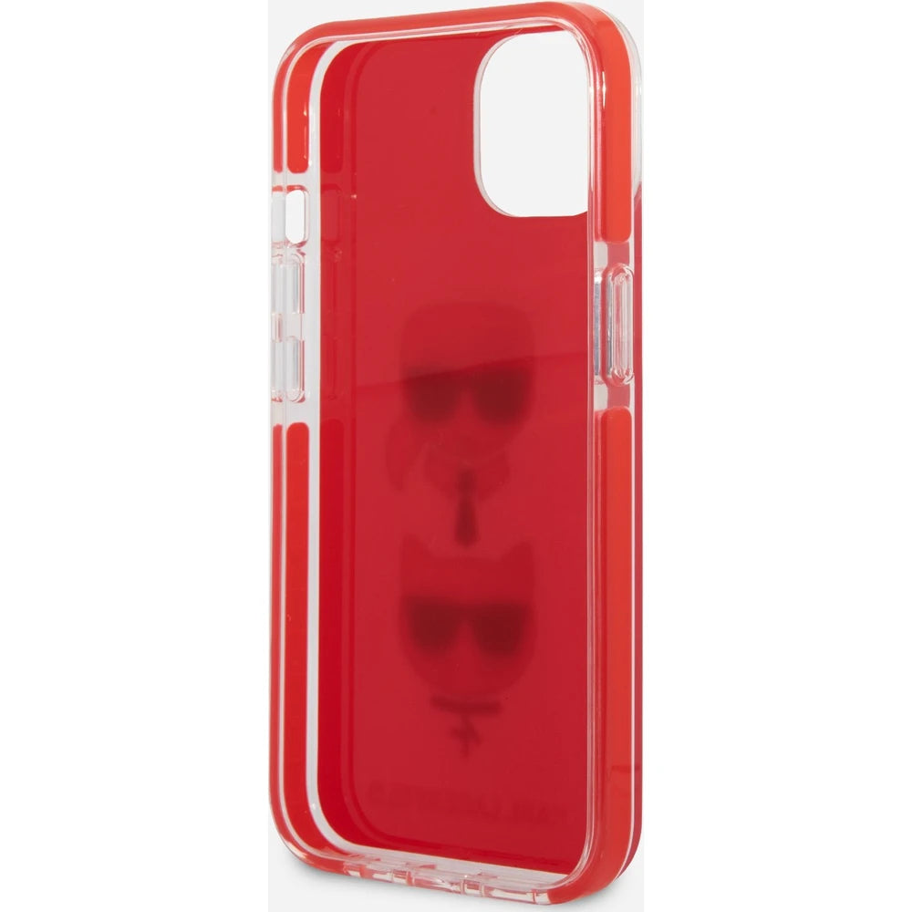 Husă Karl Lagerfeld TPE Karl Choupette Heads pentru iPhone 13 – Roșu