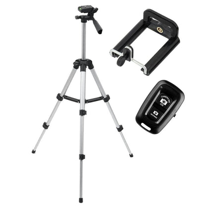 Trepied fotografic din aluminiu, compact, cu suport mobil 3D + Telecomanda Bluetooth-1