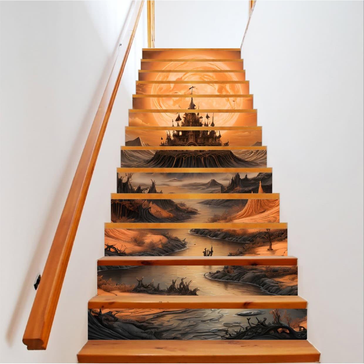Sticker decorativ pentru scari interioare, print autoadeziv de inalta rezolutie, dimensine 200 x 124 cm, cod_ AVX-STAIRS-01-0