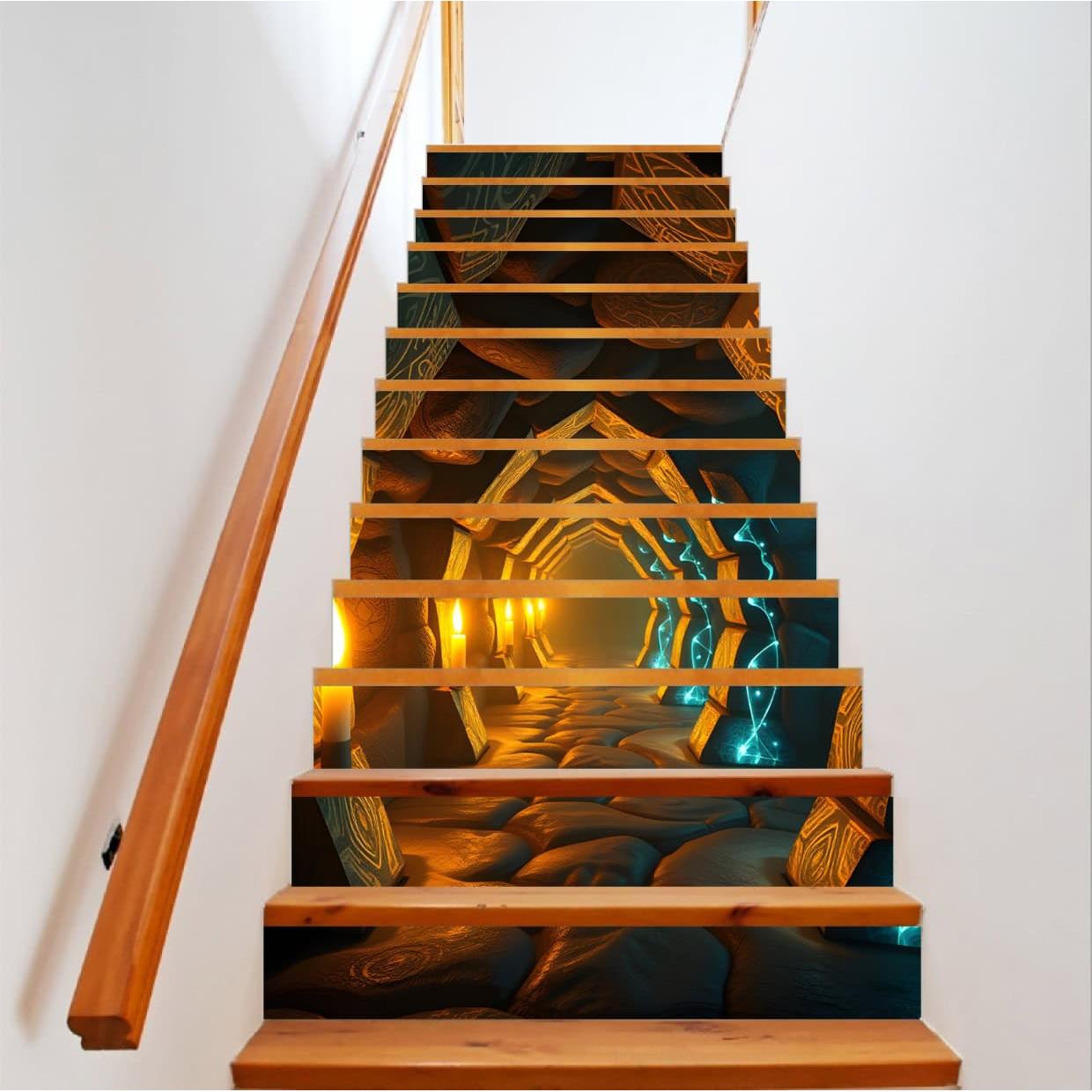 Sticker decorativ pentru scari interioare, print autoadeziv de inalta rezolutie, dimensine 200 x 124 cm, cod_ AVX-STAIRS-03-0