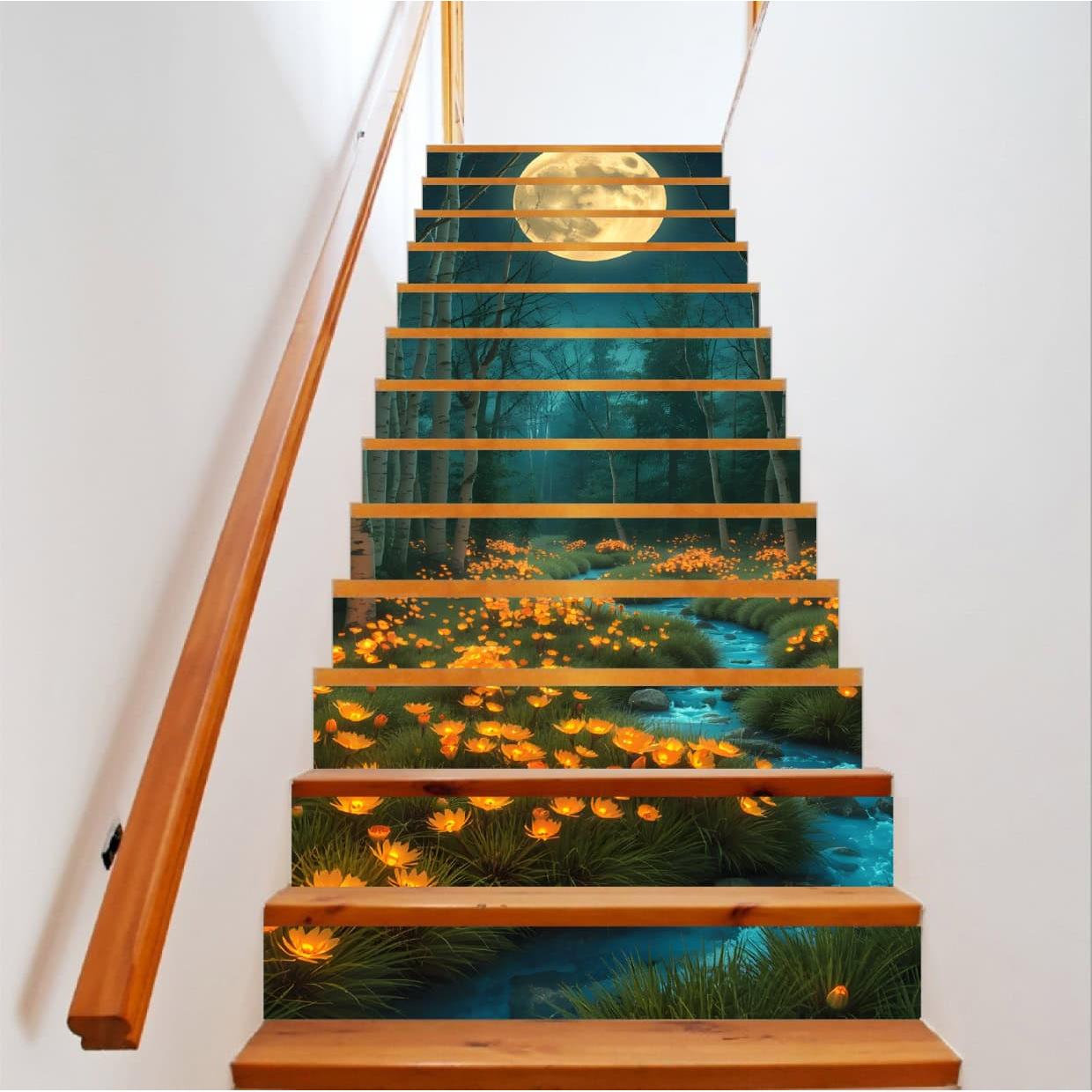 Sticker decorativ pentru scari interioare, print autoadeziv de inalta rezolutie, dimensine 200 x 124 cm, cod_ AVX-STAIRS-05-0