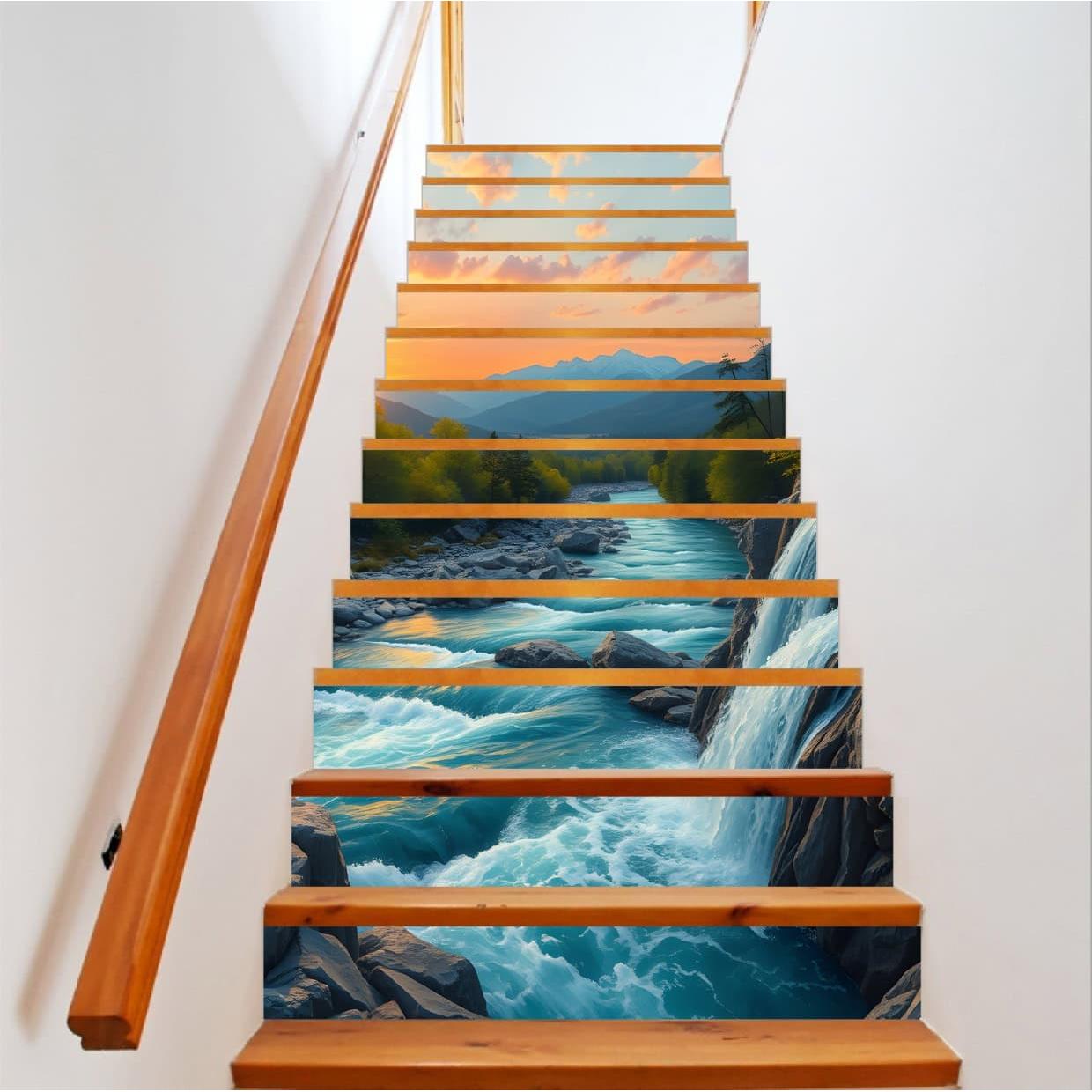 Sticker decorativ pentru scari interioare, print autoadeziv de inalta rezolutie, dimensine 200 x 124 cm, cod_ AVX-STAIRS-06-0