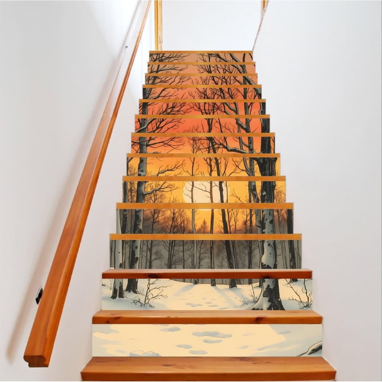 Sticker decorativ pentru scari interioare, print autoadeziv de inalta rezolutie, dimensine 200 x 124 cm, cod_ AVX-STAIRS-10-0