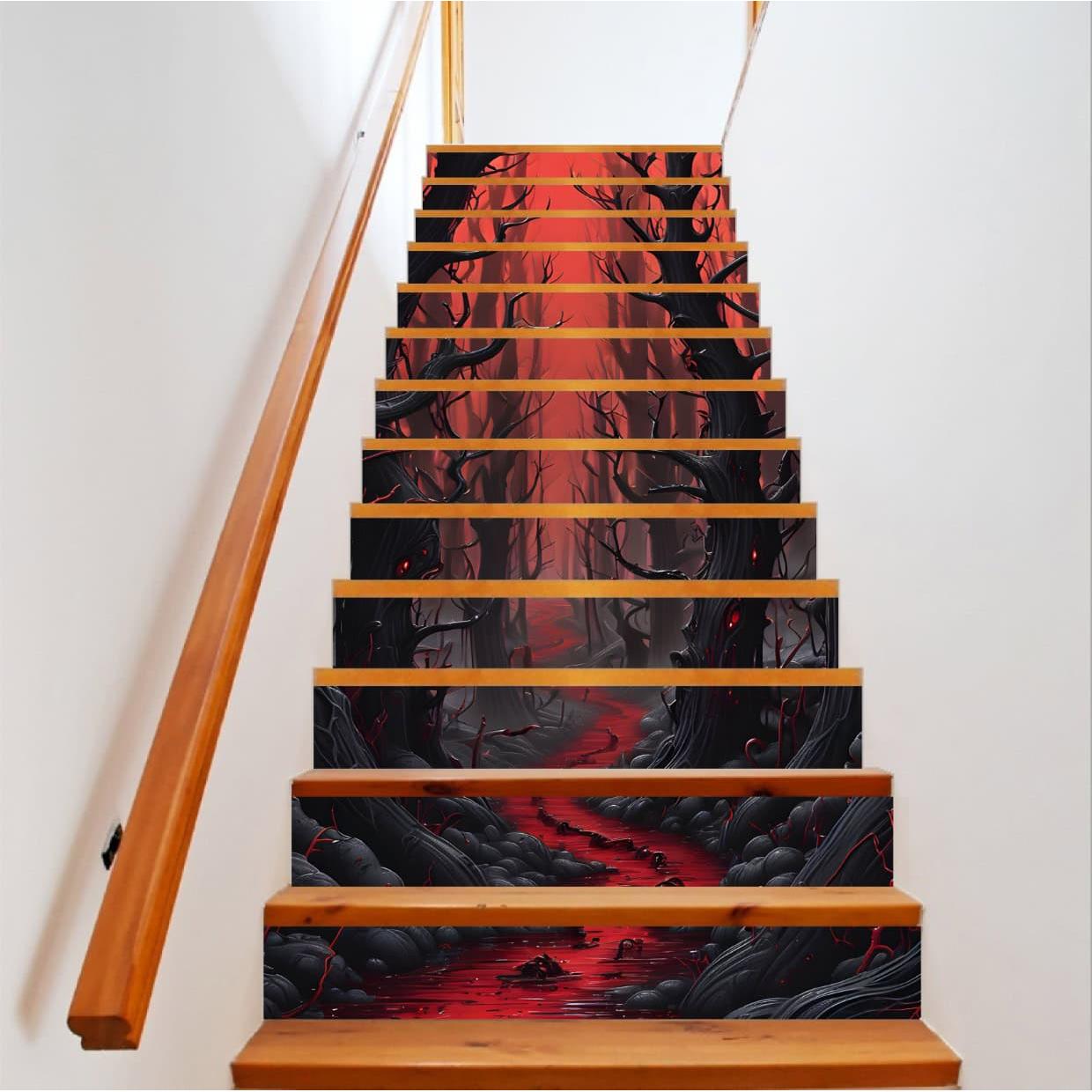 Sticker decorativ pentru scari interioare, print autoadeziv de inalta rezolutie, dimensine 200 x 124 cm, cod_ AVX-STAIRS-15-0