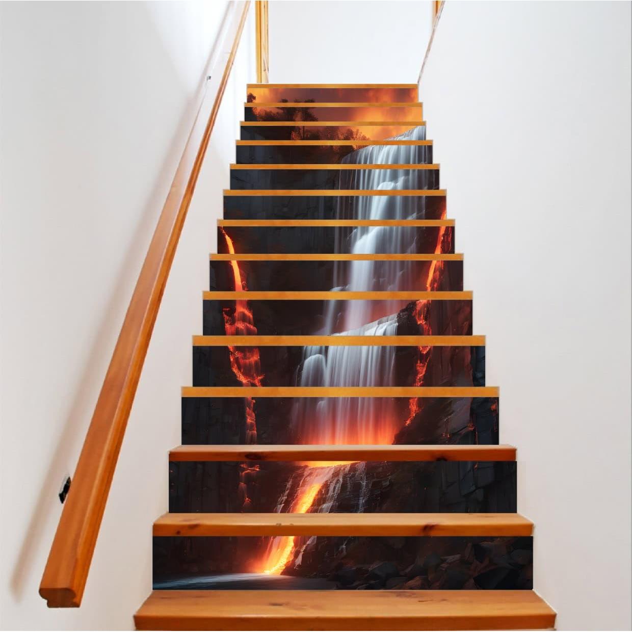 Sticker decorativ pentru scari interioare, print autoadeziv de inalta rezolutie, dimensine 200 x 124 cm, cod_ AVX-STAIRS-17-0