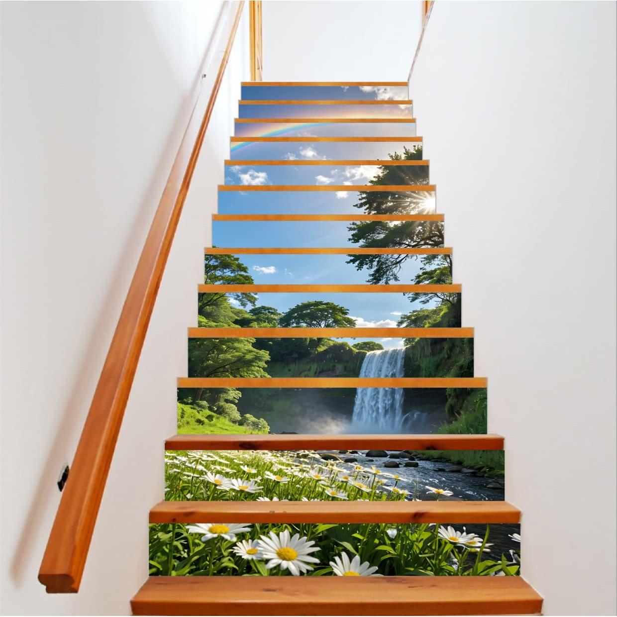 Sticker decorativ pentru scari interioare, print autoadeziv de inalta rezolutie, dimensine 200 x 124 cm, cod_ AVX-STAIRS-18-0