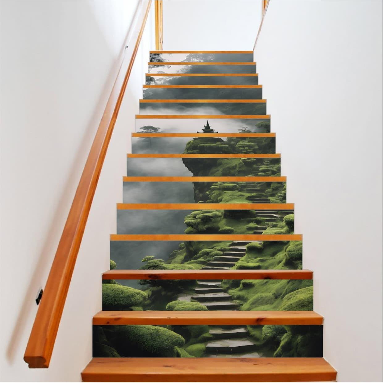 Sticker decorativ pentru scari interioare, print autoadeziv de inalta rezolutie, dimensine 200 x 124 cm, cod_ AVX-STAIRS-19-0