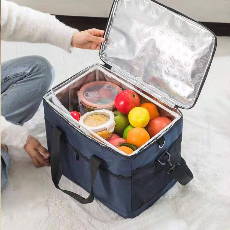 Geanta termoizolanta pentru picnic sau plaja, capacitate 16l, culoare Albastra-0