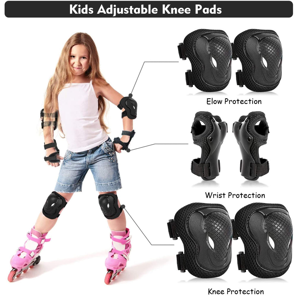 Set pentru copii, 6 x protectii pentru genunchi, coate si incheieturi (bicicleta, role, skateboard, patine)-2