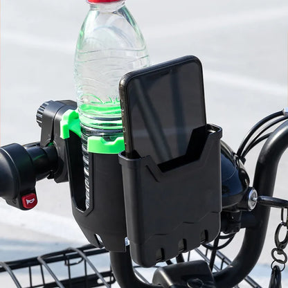Suport 2-IN-1 pentru telefon si sticla de apa, montaj pe motocicleta, bicicleta, scuter, trotineta, carucior bebelus-0