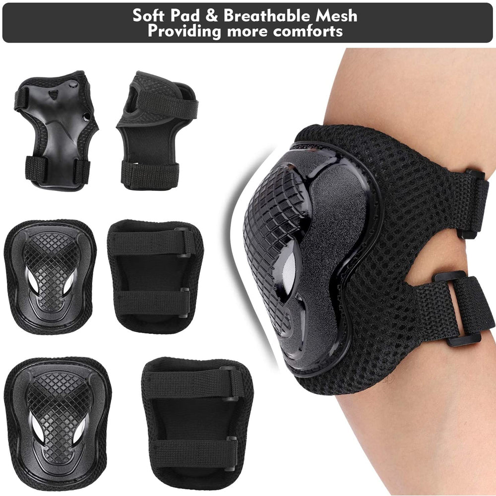 Set pentru copii, 6 x protectii pentru genunchi, coate si incheieturi (bicicleta, role, skateboard, patine)-7