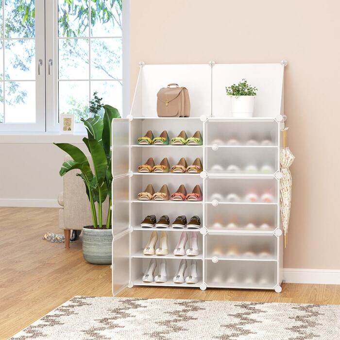 Raft Organizator pentru Încălțăminte cu Uși Anti-Praf si Poliță Superioară 80x120 cm