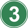 Eticheta, Autocolant Cifra 3, Autocolant Camion Euro 3, Diamentru 22 cm-0