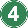 Eticheta, Autocolant Cifra 4, Autocolant Camion Euro 4, Diamentru 22 cm-0
