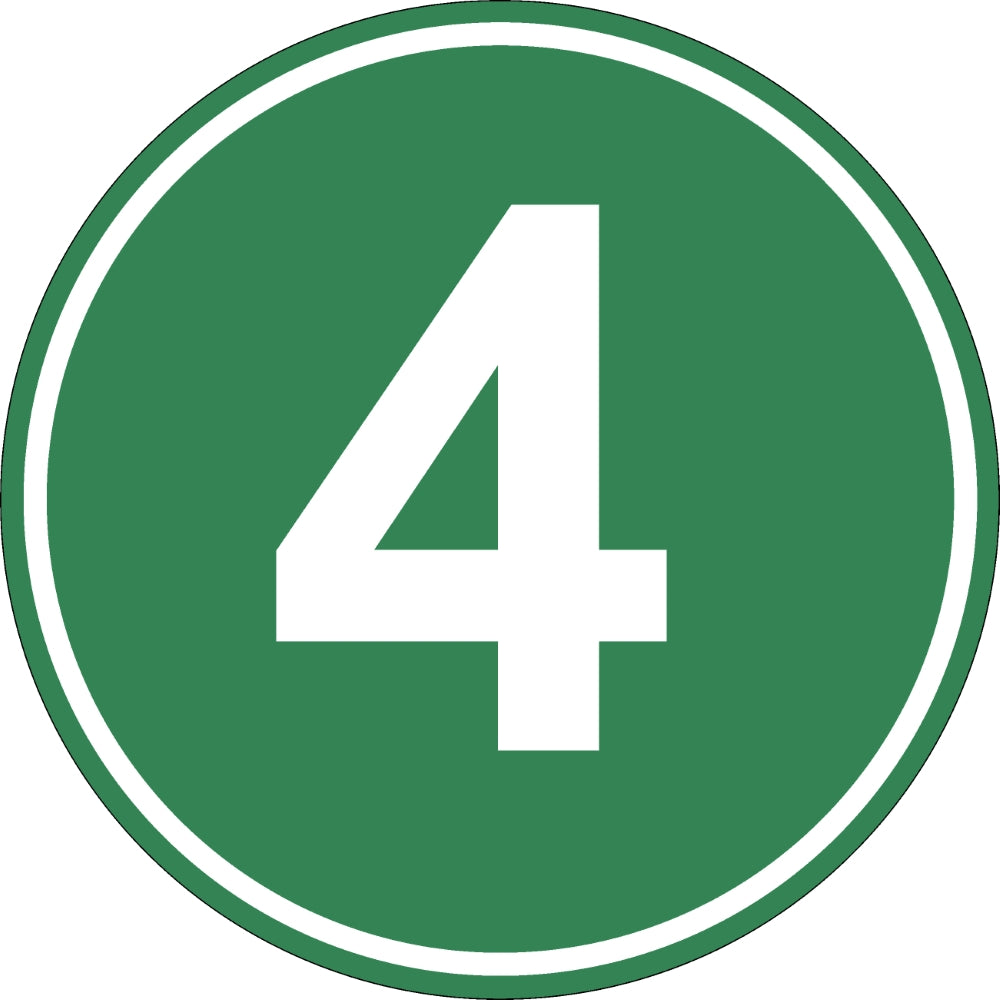 Eticheta, Autocolant Cifra 4, Autocolant Camion Euro 4, Diamentru 22 cm-0