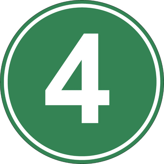 Eticheta, Autocolant Cifra 4, Autocolant Camion Euro 4, Diamentru 22 cm-0