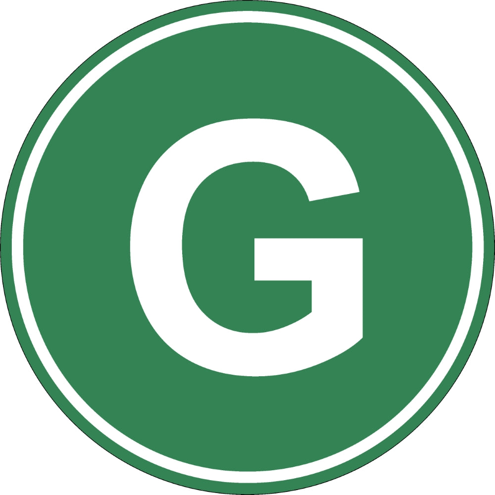 Eticheta, Autocolant Litera G, Autocolant Camion Litera G, Diamentru 22 cm-0