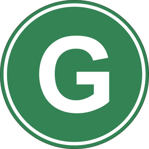 Eticheta, Autocolant Litera G, Autocolant Camion Litera G, Diamentru 22 cm-0
