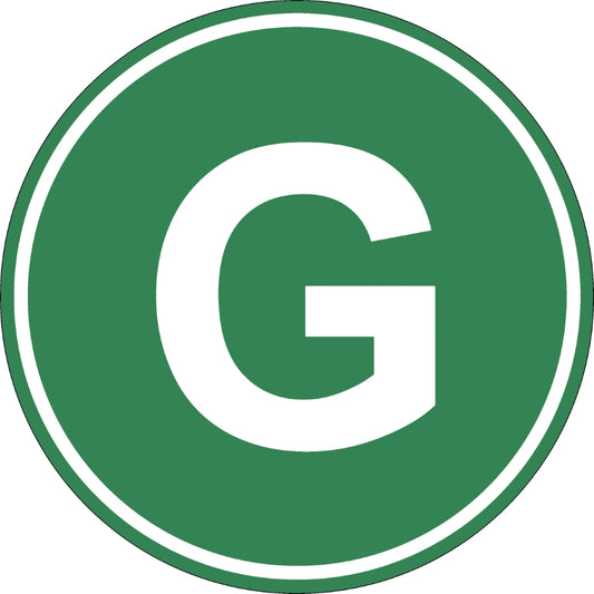 Eticheta, Autocolant Litera G, Autocolant Camion Litera G, Diamentru 22 cm-0