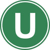 Eticheta, Autocolant Litera U, Autocolant Camion Litera U, Diamentru 22 cm-0