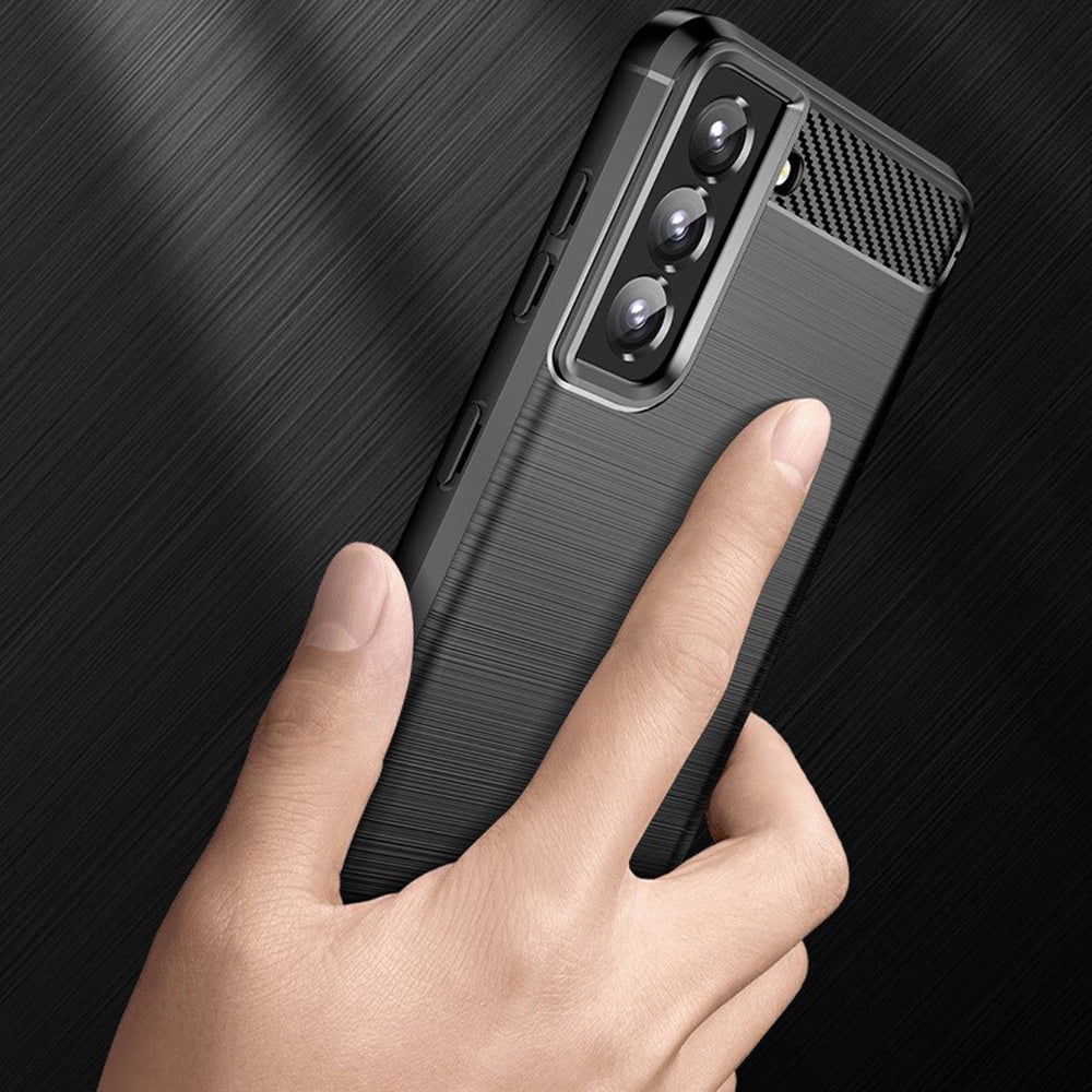 Husă Techsuit Carbon Silicone pentru Samsung Galaxy S22 – Negru