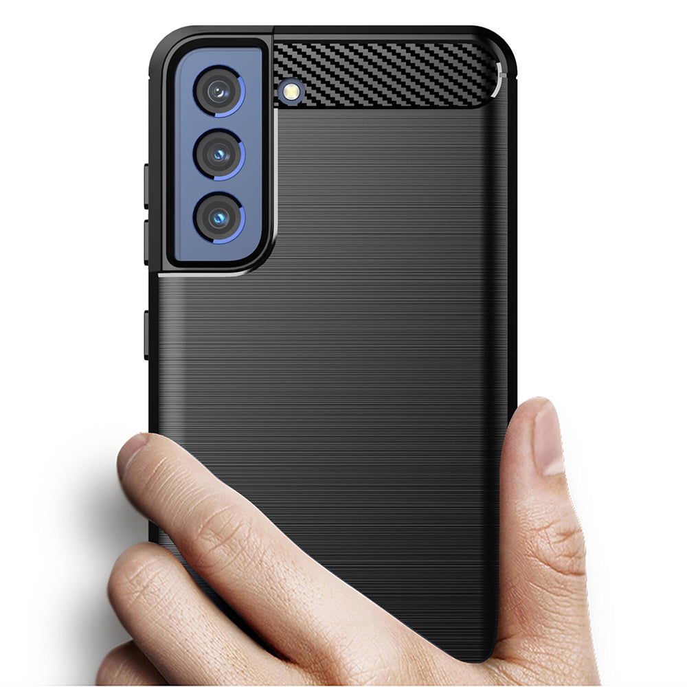 Husă Techsuit Carbon Silicone pentru Samsung Galaxy S22 – Negru