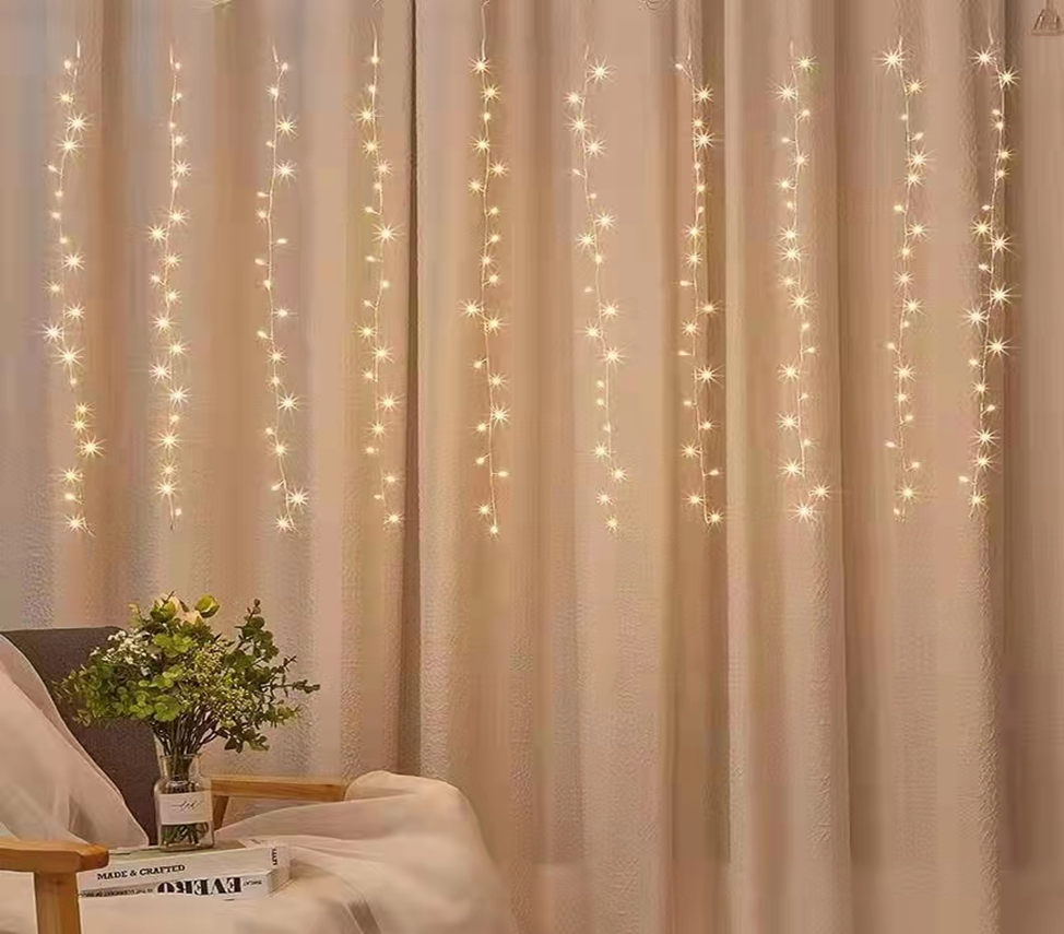 Perdea Luminițe de Crăciun, 200 LED-uri, 10 Linii