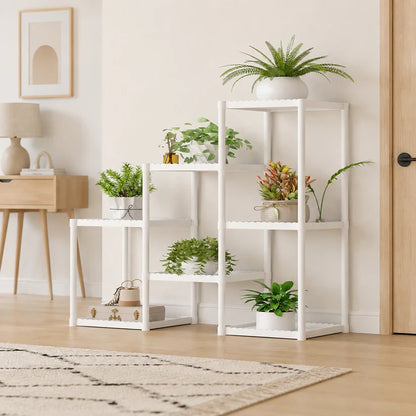 Raft pentru Flori Multietajat din Metal și Plastic – 7 Niveluri, pentru Interior și Exterior
