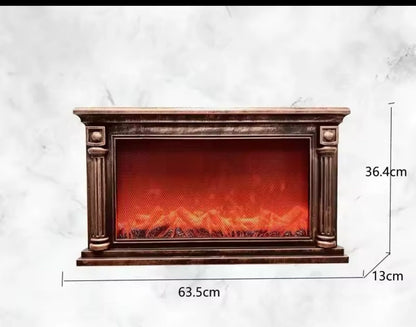 Semineu Artificial GGICO - 63.5cm x 36.4cm x 13cm - Lumină cu Simulare Flăcări pentru Decorațiuni