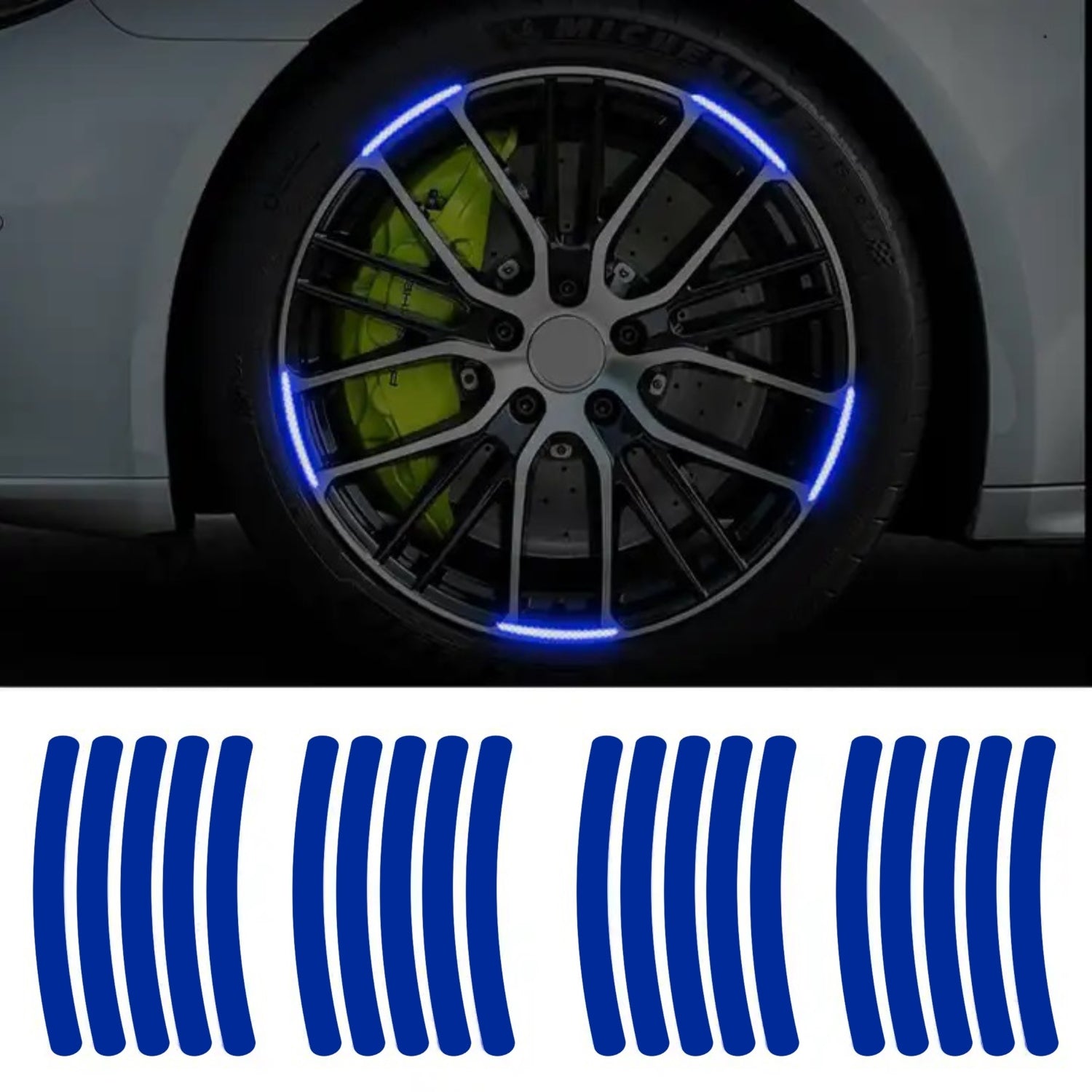 Set 20 bucati Elemente Reflectorizante "Wheel Arch" pentru autoturisme, biciclete, motociclete, atv-uri, scutere, culoare Albastra-0