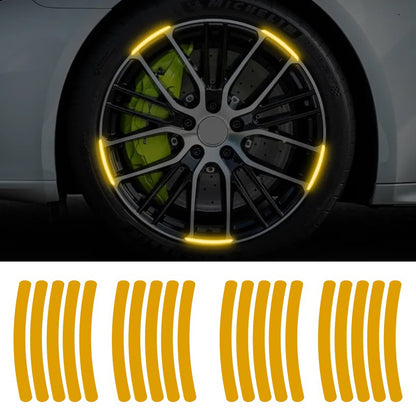 Set 20 bucati Elemente Reflectorizante "Wheel Arch" pentru autoturisme, biciclete, motociclete, atv-uri, scutere, culoare Orange-0