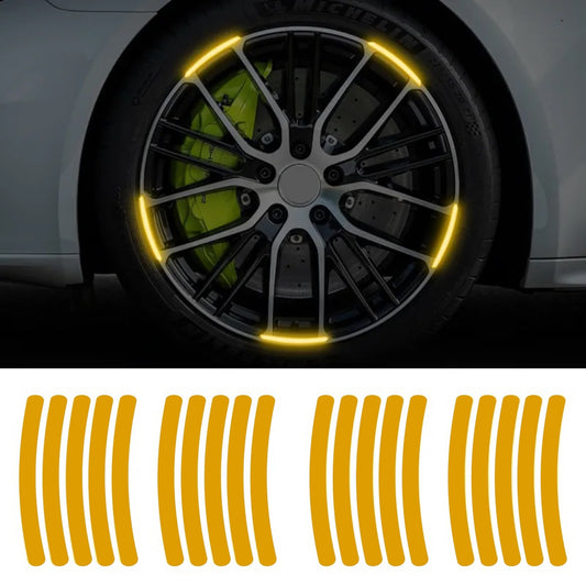 Set 20 bucati Elemente Reflectorizante "Wheel Arch" pentru autoturisme, biciclete, motociclete, atv-uri, scutere, culoare Orange-0