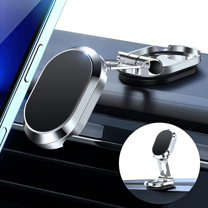 Suport auto magnetic si pliabil, rotativ, din aluminiu