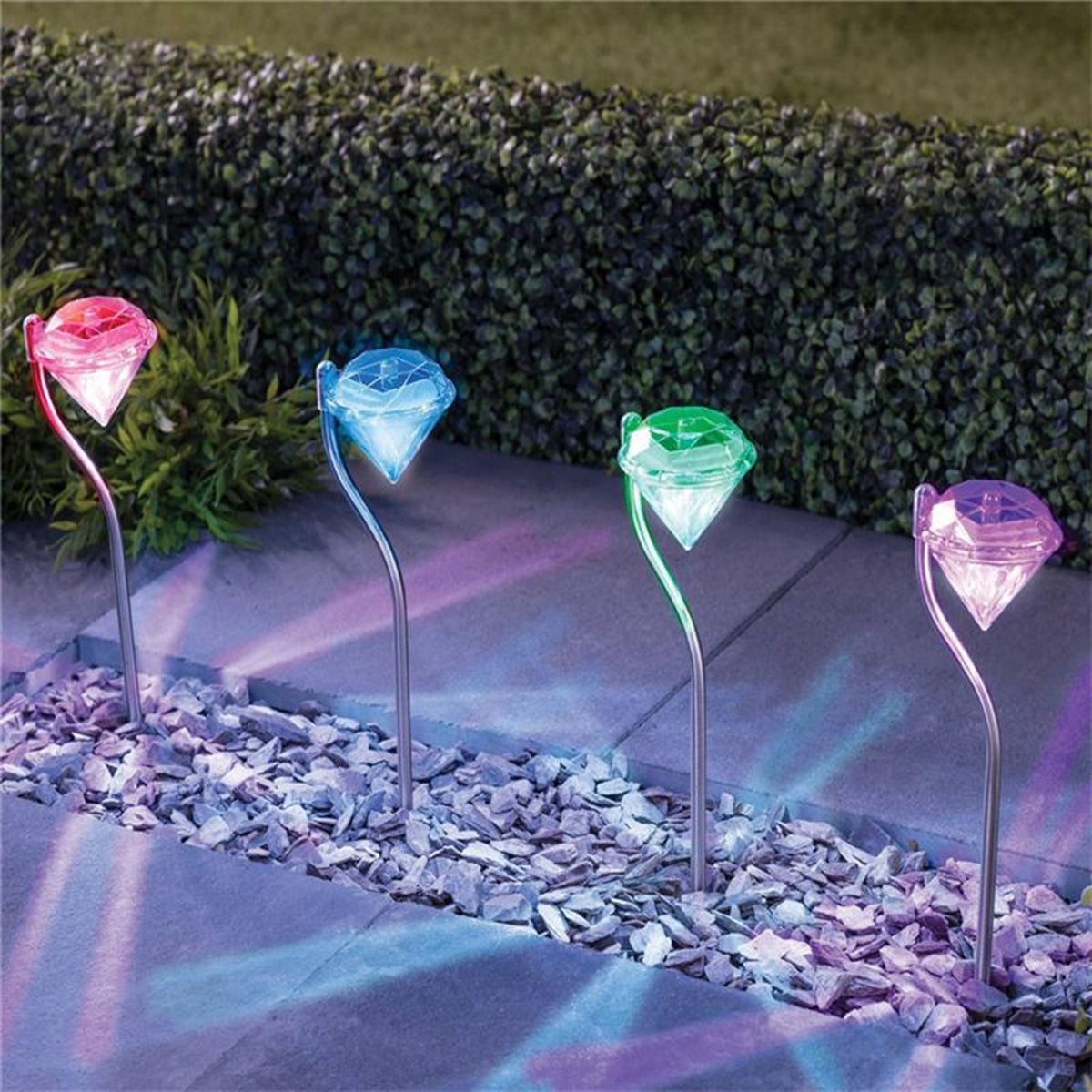 Lampa Solara estetica exterioara de gradina RGB LED tip "lampadar"-0