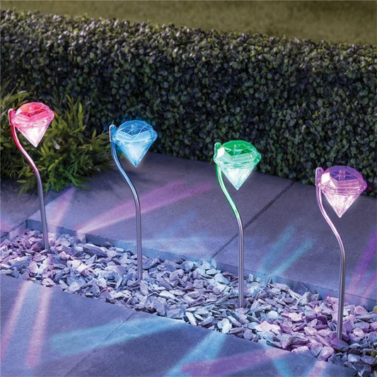 Lampa Solara estetica exterioara de gradina RGB LED tip "lampadar"-0