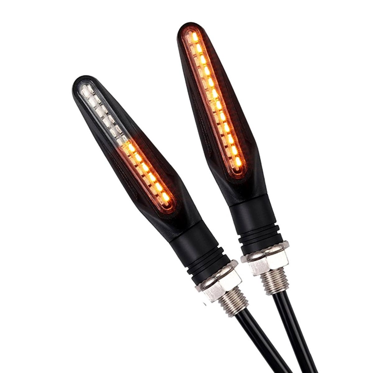Set 2 lampi Semnalizare Moto SECVENTIALA, cu 2 functii, pozitie si semnalizare, AVX-ZD59B-11