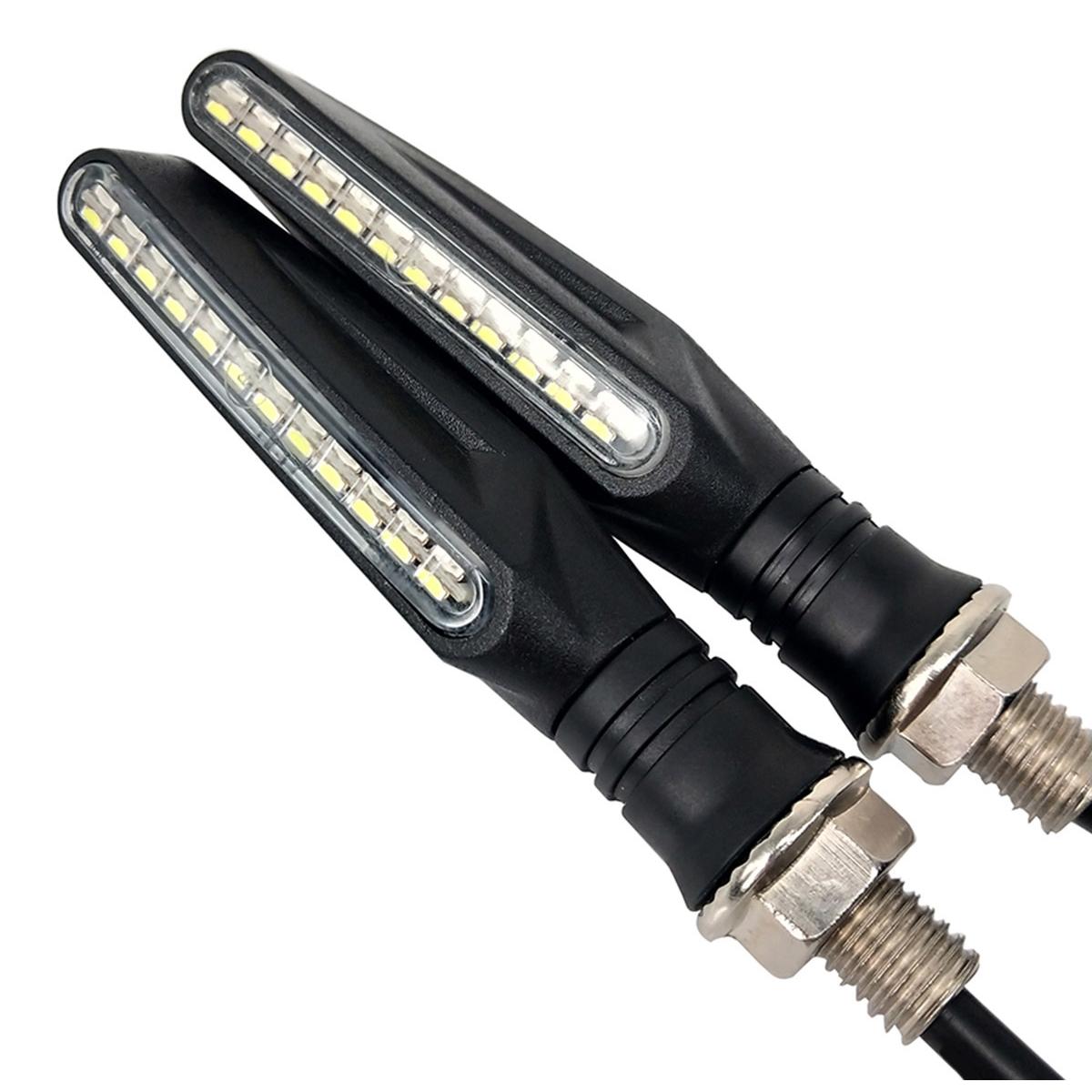 Set 2 lampi Semnalizare Moto SECVENTIALA, cu 2 functii, pozitie si semnalizare, AVX-ZD59B-12
