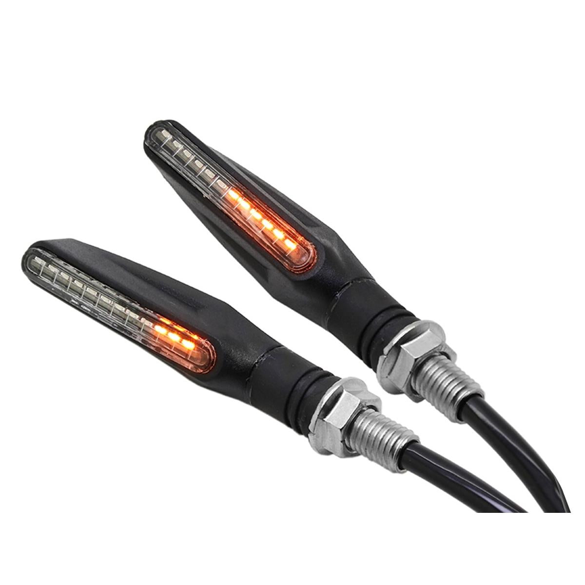 Set 2 lampi Semnalizare Moto SECVENTIALA, cu 2 functii, pozitie si semnalizare, AVX-ZD59B-13