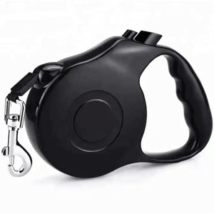 Lesa Retractabila Automata cu carabina pentru caini, lungime sfoara 5m, culoare Neagra-0