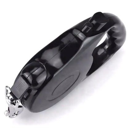 Lesa Retractabila Automata cu carabina pentru caini, lungime sfoara 5m, culoare Neagra-3