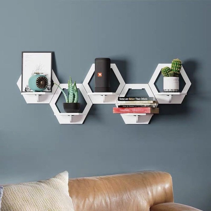 Raft Alb Decorativ Hexagonal, Patrat și Rotund,