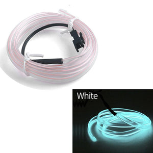 Fir Neon Auto "EL Wire" culoare Alba, lungime 2M, alimentare 12V, droser inclus-0
