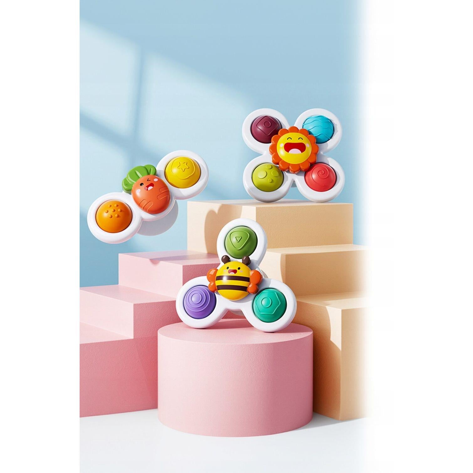 Set 3 jucarii interactive, model "POP UP SENSORY FIDGET SPINNER" pentru copii sau bebelusi-1