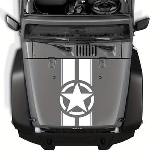 Sticker autoadeziv pentru vehicule Off Road, model "Army Star", dimensiune 90 x 43 cm, culoare Alba-0