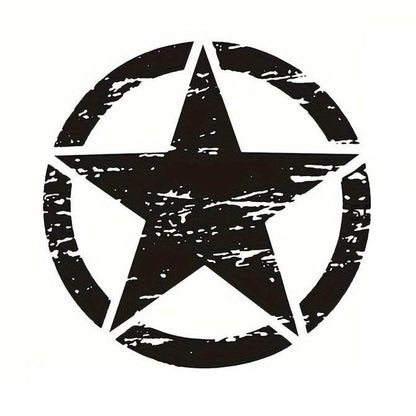 Sticker autoadeziv pentru vehicule Off Road, model "Rusted Army Star", dimensiune 50 x 50 cm, culoare Neagra-1
