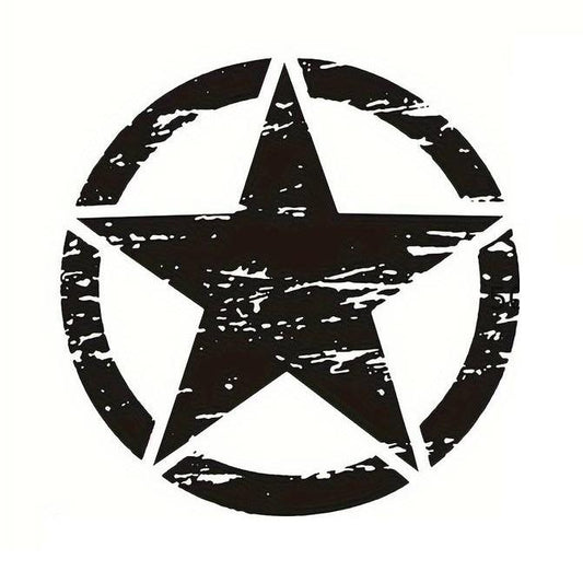 Sticker autoadeziv pentru vehicule Off Road, model "Rusted Army Star", dimensiune 50 x 50 cm, culoare Neagra-1