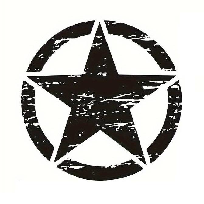 Sticker autoadeziv pentru vehicule Off Road, model "Rusted Army Star", dimensiune 50 x 50 cm, culoare Neagra-1