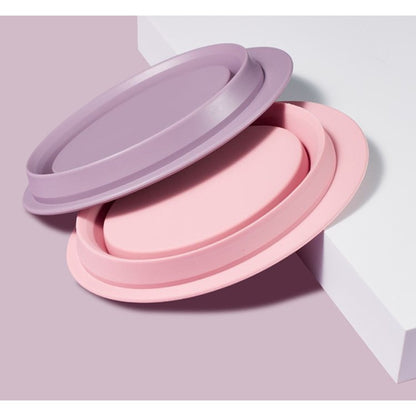 Accesoriu din silicon pentru curatarea accesoriilor makeup, pensule, buretei, 14.5 x 11,5 cm, 2 moduri de utilizare, pliabil, mov-8