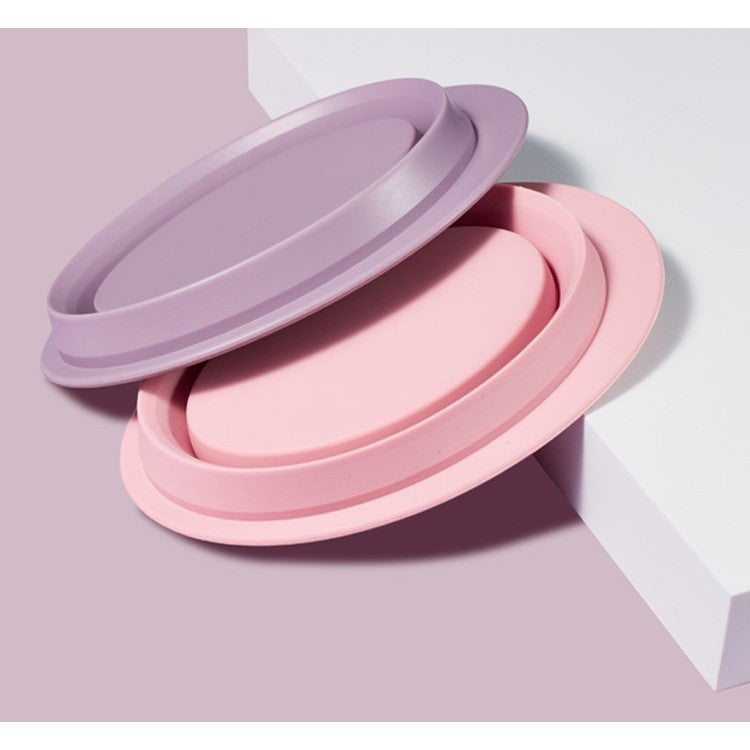 Accesoriu din silicon pentru curatarea accesoriilor makeup, pensule, buretei, 14.5 x 11,5 cm, 2 moduri de utilizare, pliabil, roz-8